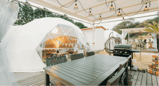 伊豆シャボテンヴィレッジ GLAMPING バーベキュースペース